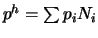 \(p^{h}=\sum p_{i} N_{i}\)