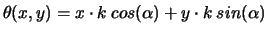 $\displaystyle \theta(x,y)=x\cdot k\:cos(\alpha)+y\cdot k\:sin(\alpha)$